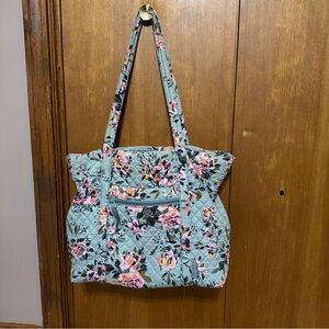 Vera Bradley Mint Green Quilted Floral Tote